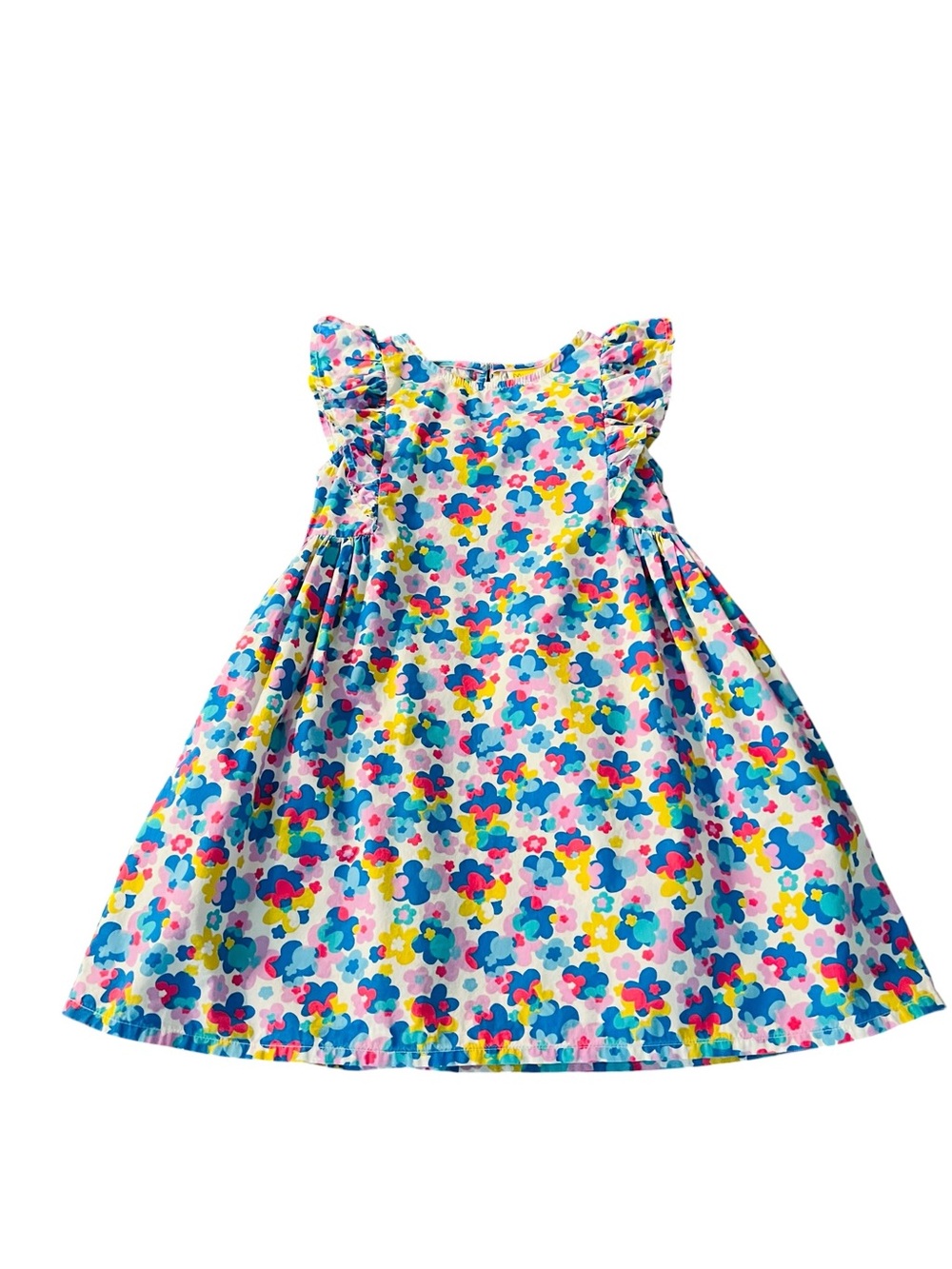Mini Boden Multicolor Floral Dress in Blue, Pink, Yellow & Green Size 5-6Y